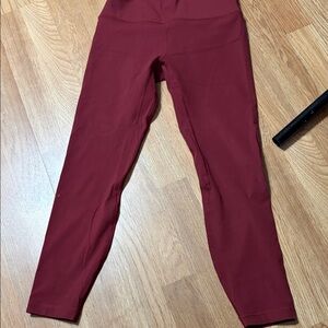 HeyNuts Women’s Burgundy High Waisted Leggings Yoga Workout Pants